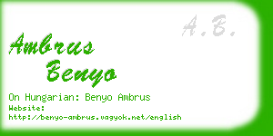 ambrus benyo business card